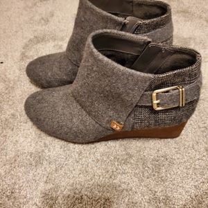 Dr. Scholls Flannel Create Wedge Booties